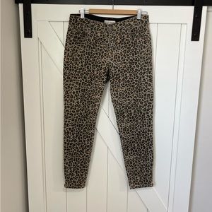 Knox Rose animal print pants size 12 with elastic waist ankle jeans